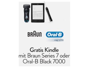 [AMAZON.DE] Kindle E-Book Reader Gratis beim Kauf eines Braun Series 7 Rasierers oder einer elektrischen Braun Oral-B 7000 Black Zahnbürste!
