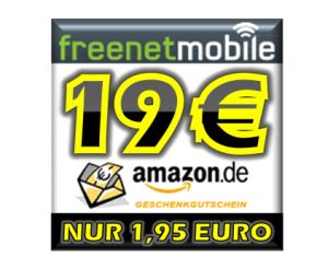[EBAY.DE] Prämien-Kracher! FreenetMobile SIM-Karte mit freeSMART Tarif + 19,- Euro Amazon-Gutschein für nur 1,95 Euro (Kündigung nötig!)