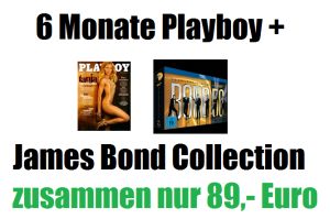 [PLAYBOY] Top! Halbjahresabo des Playboy + James Bond Jubiläums-Blu-ray-Collection für zusammen nur 89,- Euro!