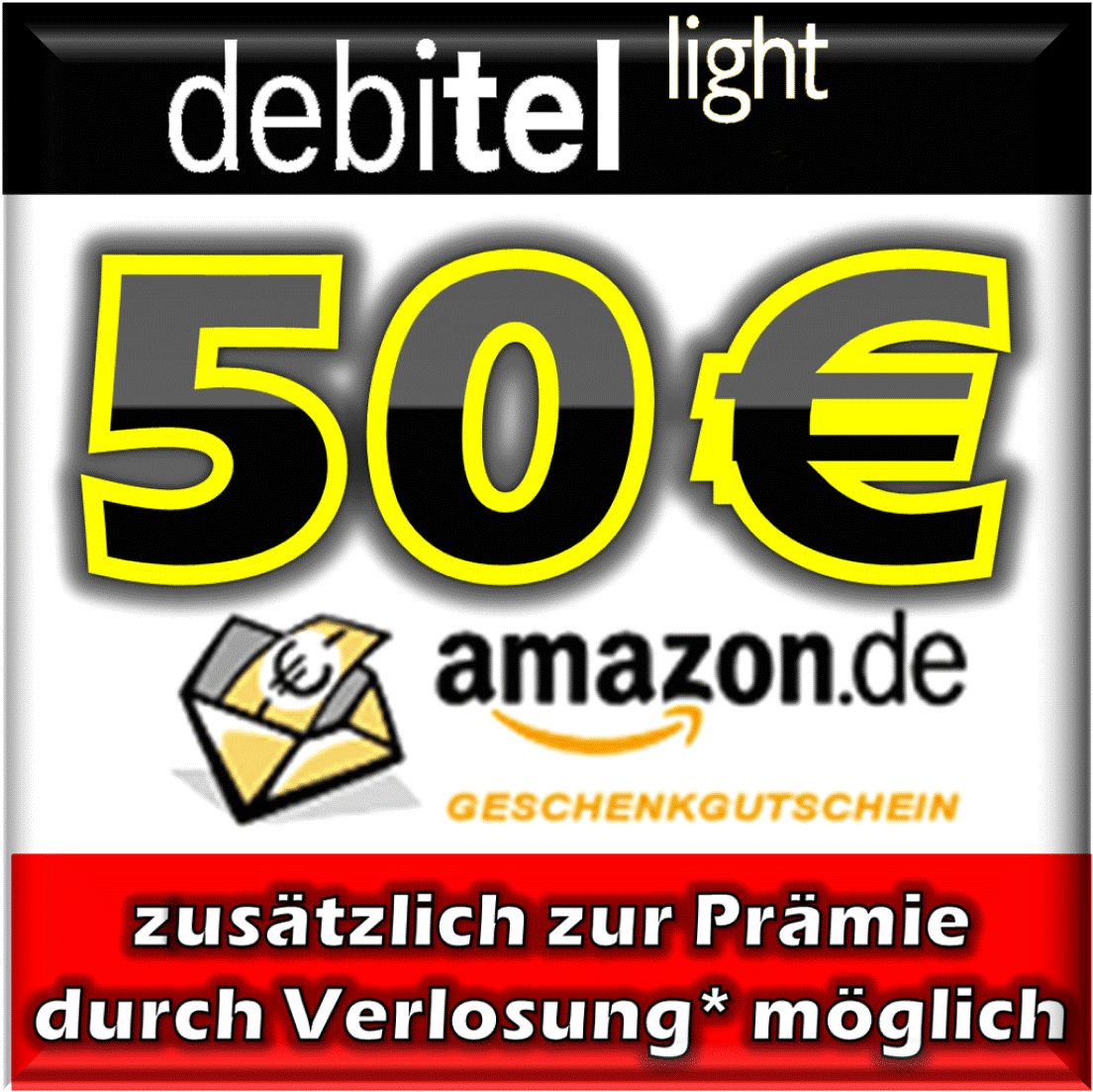 [EBAY] Gewinnspiel! Debitel Light SIM-Karte ohne Schufa und dazu 14,- Euro Amazon Gutschein nur 1,95 Euro! Dazu Chance auf 50,- Euro Amazon Gutschein!