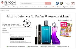 [FLACONI] Knaller! 11,- Euro Gutscheincode ohne Mindestbestellwert für die Online-Parfümerie Flaconi
