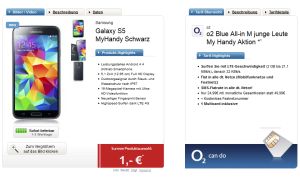 [LOGITEL] Wieder da: Knaller für junge Leute! O2 Blue All-in M Aktion (Allnet-TelefonFlat, SMS-Flat und Surf-Flat mit 1GB inkl. Samsung Galaxy S5 oder HTC One M8 für effektiv 3,33 Euro monatlich!