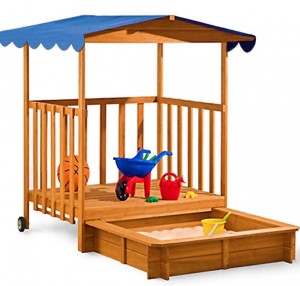 [EBAY] Überdachter Sandkasten mit Sonnenschutz, Deckel und Spielveranda