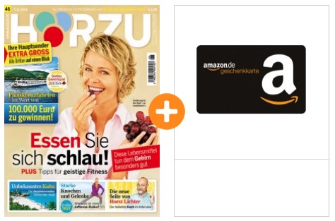 Mit Gewinn! Jahresabo Hörzu durch Amazon-Gutschein effektiv mit 3,60 Euro Gewinn statt normal 101,40 Euro – Werber nicht notwendig!