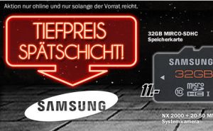 [MEDIA MARKT] Tiefpreis Spätschicht mit vielen reduzierten Samsung Produkten – z.B.  SAMSUNG NX2000 Kamera + 20-50mm Objektiv für nur 177,- Euro