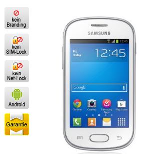 Handyliga! Schnell – Durch monatlich kündbaren Vertrag – Samsung Galaxy Fame für effektiv 30,- Euro