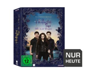 Frauen aufgepasst! Die komplette Twilight Saga – Bis(s) in alle Ewigkeit auf 11 DVDs für nur 15,- Euro beim Saturn Super Sunday!