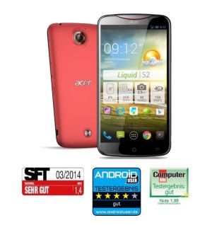 Acer Liquid S2 Android Smartphone in rot mit Full HD Display für nur 249,- Euro inkl. Versand!