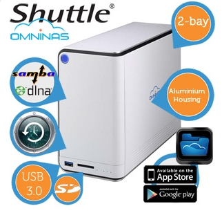 Shuttle Omninas KD20 – Dual Bay NAS mit persönlicher Cloud für nur 45,90 Euro bei iBood!