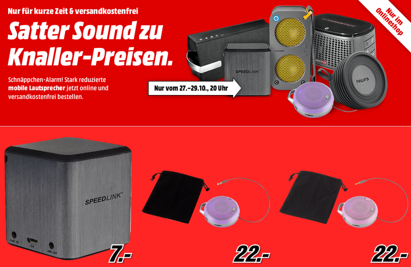 Mediamarkt Lautsprecher Aktion – PHILIPS SB5200G/10 Bluetooth-Lautsprecher mit Akku für nur 49,- Euro