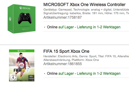 Xbox One Controller im Bundle mit dem Spiel Fifa 15 für nur 79,99 Euro