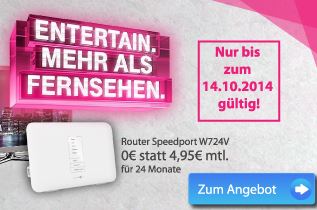 Tipp! Aktionsangebot für Telekom Mobilfunk Kunden – Telekom Entertain Comfort IP DSL mit hoher Auszahlung und Rabatt effektiv ab 13,50 Euro pro Monat