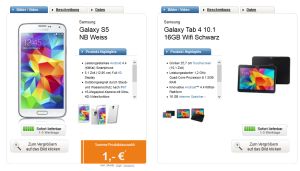 Nur 100x! Telekom Complete Comfort S + Samsung Galaxy S5 + Samsung Galaxy Tab 4 10.1 für nur 29,95 Euro im Monat!