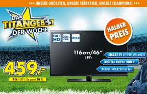 Euronics Titangebot: 46″ Samsung UE46H6273 Smart-TV für nur 459,- Euro!