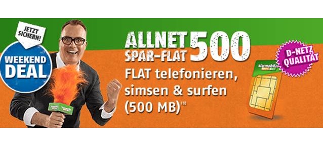 AllNet-Flat im Telekom-Netz (Festnetz-, SMS- und Allnet-Flat, Internet-Flat 500MB) nur 14,85 Euro monatlich