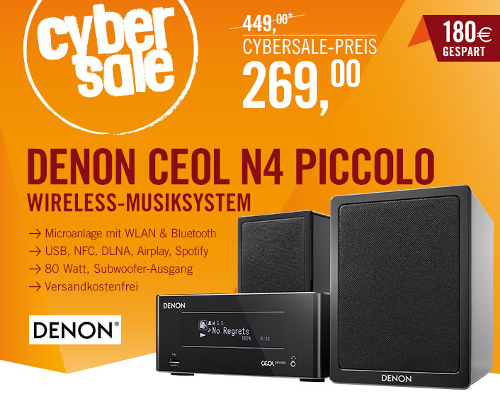 Denon Ceol Pic­co­lo N4 Air­Play Netzwerk-Kompaktanlage mit iPod-Dock für nur 269,- Euro inkl. Versand!
