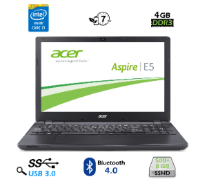 15,6 Zoll Notebook Acer Aspire-E5-571-31-KM mit Intel Core i3 und 500+8GB SSHD USB 3.0 für nur 299,- Euro inkl. Versand!