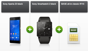 BASE all-in classic Allnet-Flat mit Sony Xperia Z3 und Sony Smartwatch 2 für nur 35,- Euro bzw. 33,- Euro mit ADAC Rabatt!
