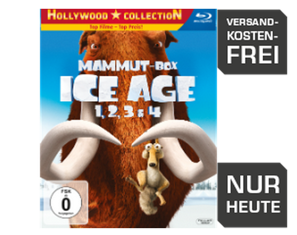 Ice Age 1-4 (Mammut Box) auf Blu-ray für nur 16,99 Euro inkl. Versand
