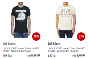 30% Extrarabatt durch Gutscheincodes auf Tom Tailor und Jack&Jones Artikel bei Jeans-Direct!