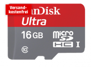 Wieder verfügbar! SANDISK microSDHC 16GB Class 10 bei Mediamarkt nur 9,- Euro!
