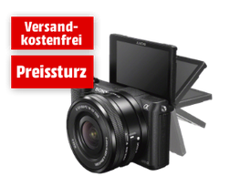 SONY Alpha 5100LB+16-50mm schwarz, großer APS-C Sensor mit 24,3 Megapixel, Hybrid Autofokus, Touchscreen für nur 399,- Euro inkl-. Versand