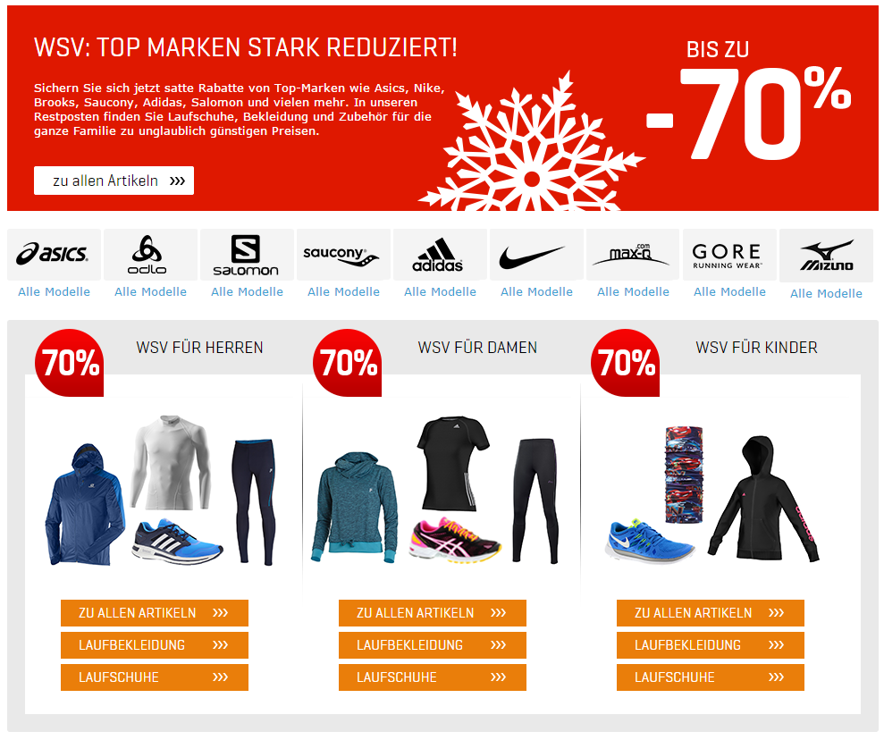 Letzter Tag! 21Run Sale mit Laufbekleidung und -schuhen z.B. Adidas mit bis zu 70% Rabatt + zusätzlicher Gutschein + VSK frei!