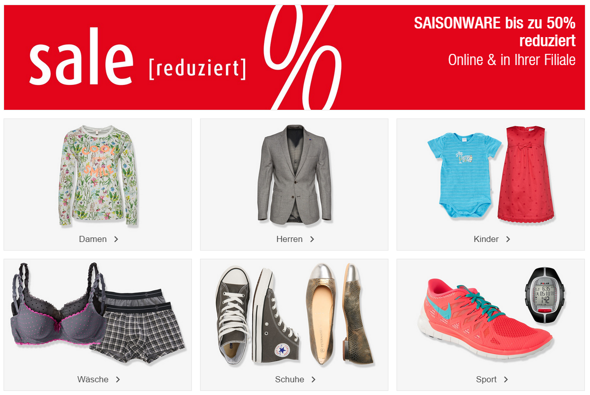 Summer Sale bei Galeria Kaufhof mit bis zu 50% Rabatt auf Saisonware + 10% Newslettergutschein!
