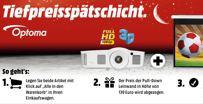 Optoma HD26 DLP 3D Beamer + Leinwand für nur 599,- Euro inkl. Versand