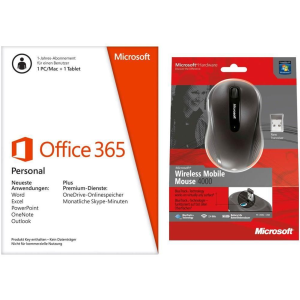 Wieder da! Microsoft Office 365 Personal Bundle + Wireless Mobile Mouse 4000 wieder für nur 39,99 Euro inkl. Versand bei Ebay
