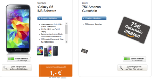 Genial! Klarmobil Allnet Spar Flat XL mit 1GB Datenflat + Samsung Galaxy S5 dazu Galaxy Tab 3 oder 75,- Euro Amazon Gutschein nur 29,85 Euro monatlich!