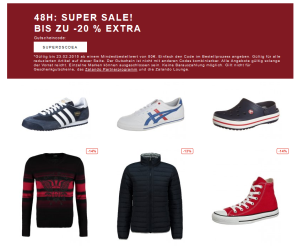 Nur 48H! Zalando Super Sale mit vielen reduzierten Klamotten + 20% Extra-Rabatt durch Zalando Gutscheincode!