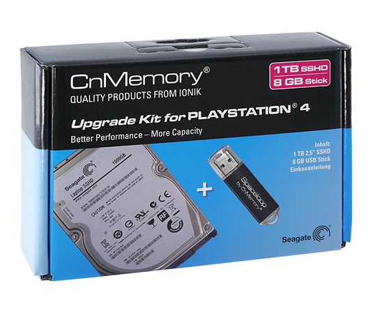CnMemory Upgrade Kit für PS4 mit interne 1TB 2,5″ Seagate SSHD Festplatte inkl. 8GB Stick für nur 69,99 Euro inkl. Versand