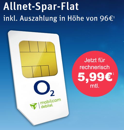 Letzte Chance! Komplette o2 Allnet Flat mit 500MB Internet für effektiv nur 5,99 Euro/Monat bei Modeo