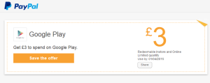 3,- Euro Guthaben für den Google Play-Store kostenlos für Paypal Kunden!