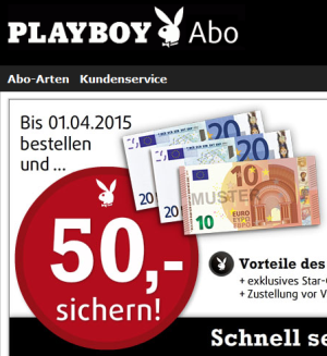 Wieder da: Playboy Jahresabo effektiv nur 19,- Euro statt normal 69,- Euro