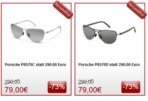 Noch verfügbar! Verschiedene Porsche Design Sonnenbrillen für je nur 79,- Euro inkl. Versand bei Onedealoneday!