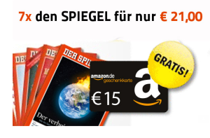 Abo-Schnäppchen: 7 Ausgaben des Spiegel für effektiv nur 6,- Euro lesen dank 15,- Euro Amazon Gutschein!