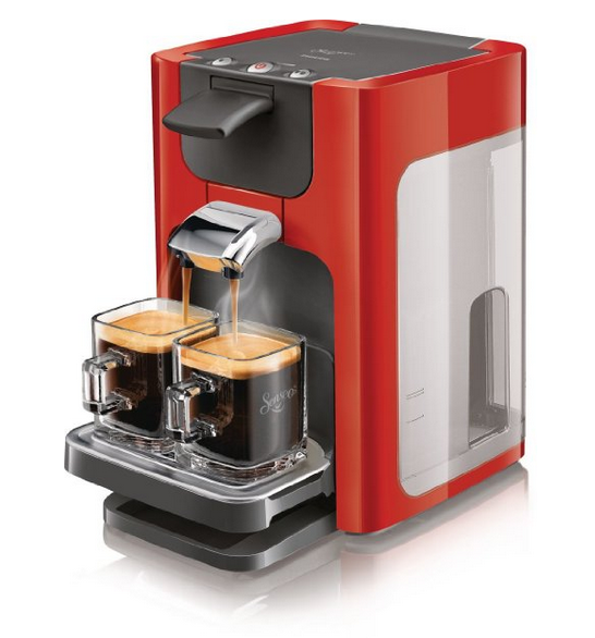 Philips HD7863/80 Senseo Quadrante Kaffeepadmaschine (XL Wasser tank, 1450 W) rubinrot für nur 69,49 Euro inkl. Versand