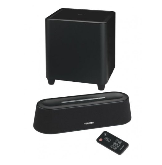 Toshiba SBM1W Mini 3D Soundbar mit Subwoofer (60 Watt, 3,5mm Klinkenstecker) für nur  91,90 Euro inkl. Versand