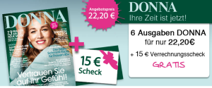 Zeitschriftenschnäppchen! 6 Ausgaben Donna für effektiv nur 7,20 Euro statt 22,20 Euro!