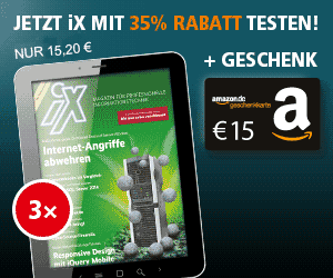 Miniabo! iX als Heft oder Digital 3 Monate für nur 15,20 Euro + 15,- Euro Amazon Gutschein – effektiv nur 20 Cent!