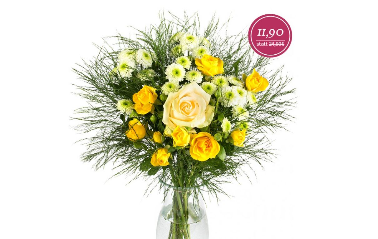 Blumenarrangement Laura mit gelben Rosen für nur 17,80 Euro inkl. Versand
