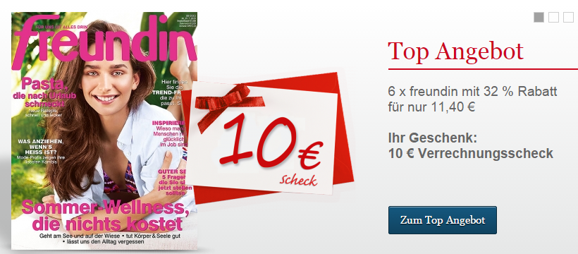 Fast gratis! Halbjahresabo der Zeitschrift Freundin für nur 1,70 Euro lesen – normal 11, Euro