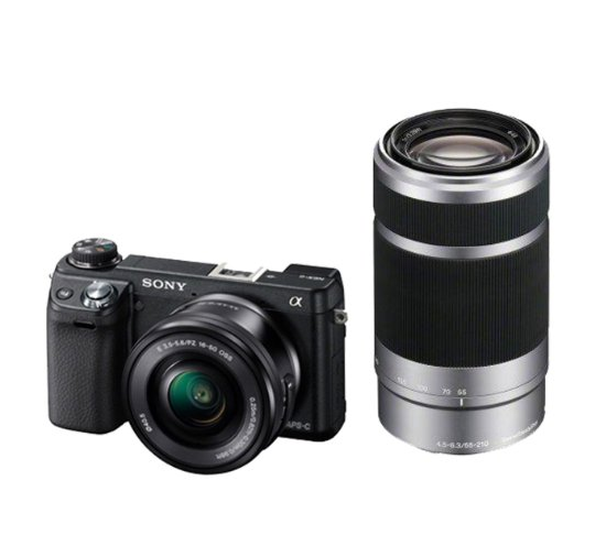 Sony NEX-6YB Kompakte Systemkamera Kit inkl. SEL-P1650 und SEL-55210 Objektiv schwarz für nur 628,07 Euro inkl. Versand