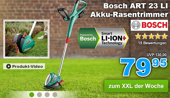 XXL der Woche! Bosch ART 23 LI Akku-Rasentrimmer für nur 79,95 Euro inkl. Versand