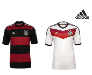 Adidas WM Trikot 2014 (mit 3 Sternen) in schwarz/rot oder weiss/rot für je nur 27,95 Euro inkl. Versand!