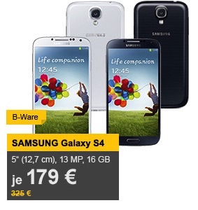 Samsung Galaxy S4 i9505 (5” Super Amoled, 16GB, Quad-Core 1,9 GHz, 13 MP, Android 4.2) nur 179,- Euro inkl. Versand