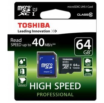 Toshiba High Speed Professional Speicherkarte (inkl. SD-Adapter) 64GB UHS Class10 für nur 20,- Euro inkl. Versand