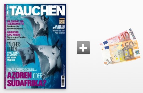 Nur 150x! Jahresabo Magazin “Tauchen” effektiv nur 4,40 Euro statt normal für 74,40 Euro